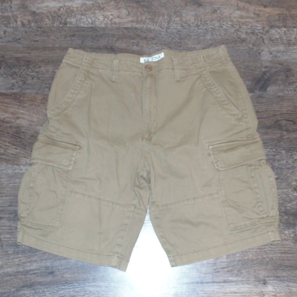 Arizona Cargo Shorts Mens 34 Khaki Excellent Flex Classic Fit Tan Utility